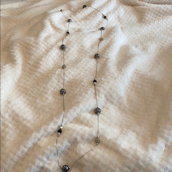 Bling Black and Silver Long or Layered Necklace - Picture 3 of 7